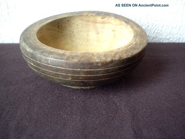 Antique Primitive Wooden Tree Ware Bowl 19c. Primitives photo