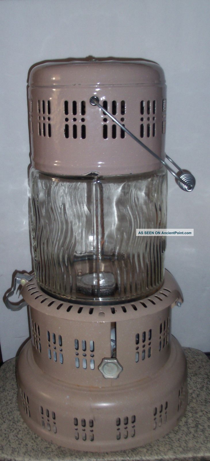 Antique Tan Metal Glass Globe Perfection Floor Kerosene Space Heater Stove Other photo