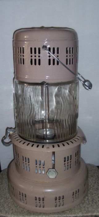 Antique Tan Metal Glass Globe Perfection Floor Kerosene Space Heater Stove photo