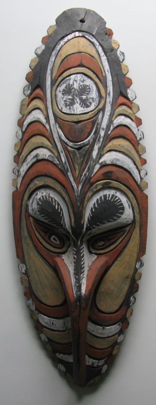 Bargain Hand Painted Papua New Guinea Tribal Face Mask Sepik Region C 1970 photo