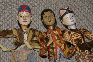 Authentic Old Handcarved & Painted Java Theater Wayang Golek Puppet Doll Gk10,  2 photo