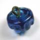 Antique Charmstring Glass Button Blue Candy Mold Swirl Back Buttons photo 2