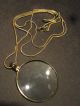 Vintage Antique Style Brass Magnifying Glass Necklace Primitives photo 1