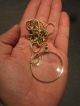 Vintage Antique Style Brass Magnifying Glass Necklace Primitives photo 2