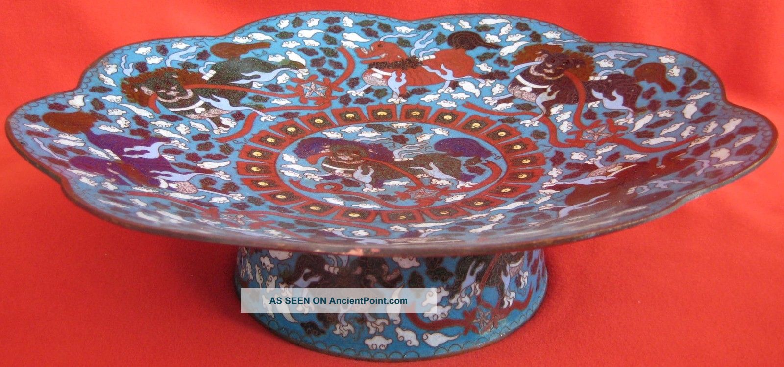 Ch ' Ing Ch ' Ien Lung Cloisonne Enamel Plate Plates photo