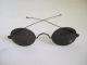 Antique Dark Glass Tin Spectacles Circa Early 1800s Optical photo 1