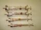 Set Of 4 Pcs Vintage Old Glass Syringes 1,  2,  5,  10ml Chirana Boxed Other photo 1