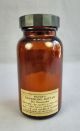 Vtg Merck Amber Glass Apothecary Bottle W Bakelite Lid Cap Terpin Hydrate Bottles & Jars photo 1