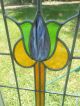 Large Tulip Style Leaded Stained Glass Window From England 2 Available 1900-1940 photo 1
