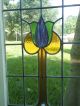 Large Tulip Style Leaded Stained Glass Window From England 2 Available 1900-1940 photo 2