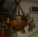 Handmade Art Deco Stl 9 Lights Chandelier Forged Iron Amber Blown Glass Shades Chandeliers, Fixtures, Sconces photo 1