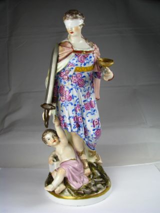 Kpm Porcelain Figurine Goddess Femida,  Cherub By Krister Waldenburg Germany C1904 photo