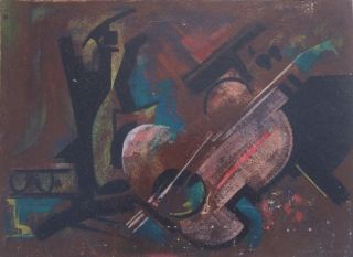 Early Cubist Modernist Abstract Still Life Painting Richard Langseth - Christensen photo