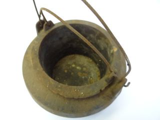Antique Old Metal Black Cast Iron Marietta Pa 00 Double Fish Glue Boiling Pot photo