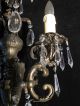 1880s Solid Bronze Chandelier With Crystals Chandeliers, Fixtures, Sconces photo 6