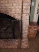 Antique Wooden Long Handled Broom Primitive Metal Band Primitives photo 4