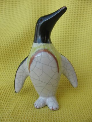 Penguin Pinguin Ceramic Figurine Walter Bosse For Karlsruher Majolika 50s photo