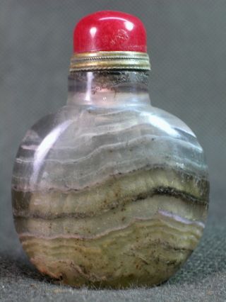 Chinese Natural Rainbow Fluorite Snuff Bottle photo