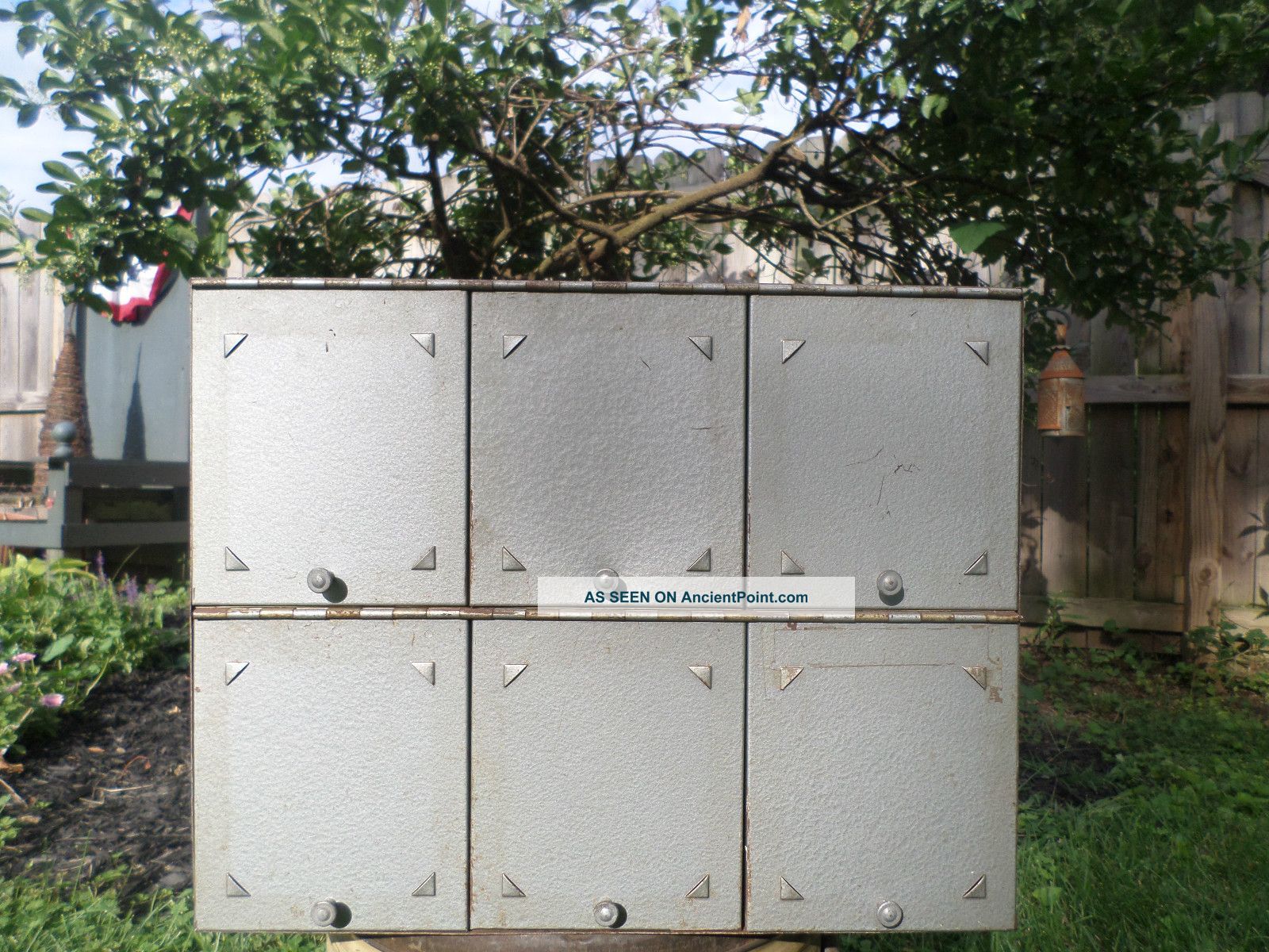 Old Industrial Table Or Wall Locker,  Tool Chest - Metal Primitives photo