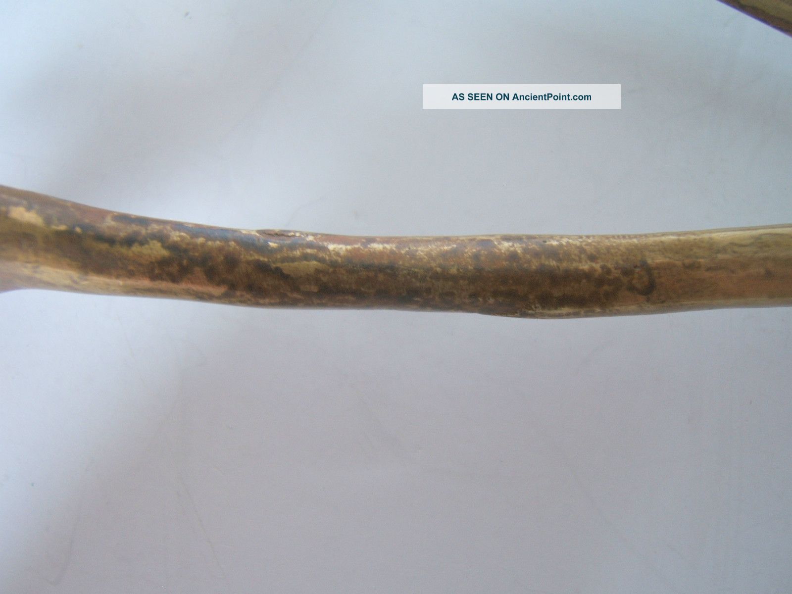 Antique Handcrafted Brass Fireplace Tongs / 10 3/4 " Long / Heavy 11 Oz.