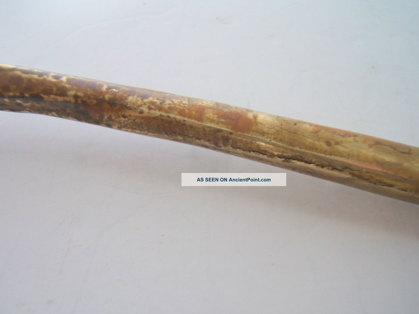 Antique Handcrafted Brass Fireplace Tongs / 10 3/4 " Long / Heavy 11 Oz.