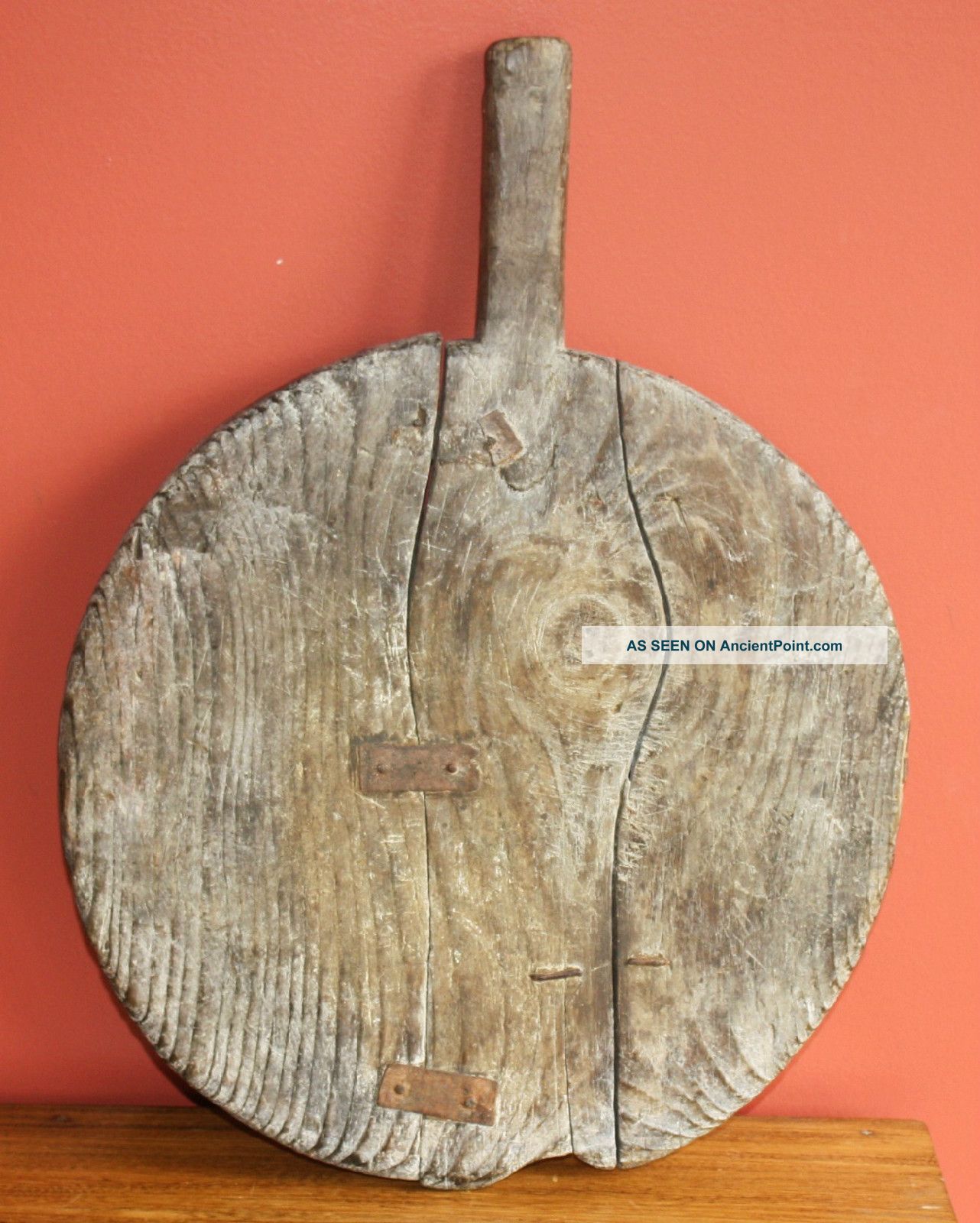 Antique Country Primitive Wooden Dough Board Breadboard 19th Century Old Repairs Primitives photo
