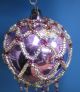 Vtg Purple/lavender Mercury Glass Ornament W/ Seed Bead Embellishment Garden photo 1