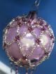 Vtg Purple/lavender Mercury Glass Ornament W/ Seed Bead Embellishment Garden photo 2