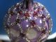 Vtg Purple/lavender Mercury Glass Ornament W/ Seed Bead Embellishment Garden photo 7