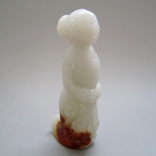 Antique Chinese Hetian Jade Carved Women Statue Nr photo
