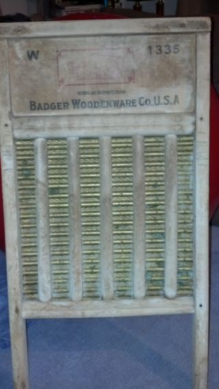 Badger Woodenware Co.  Washboard No.  1335 photo