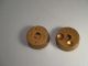 2 Antique Cast Iron One Pound Scale Weights Painted Gold Scales photo 3