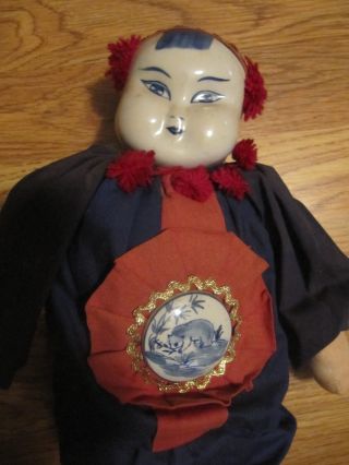 Very Old Antique Japanese Doll,  Porcelain Head photo