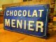 French Enamel Chocolat Menier (cobalt Blue) Rare Sign Signs photo 2