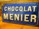 French Enamel Chocolat Menier (cobalt Blue) Rare Sign Signs photo 5