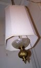 Vtg.  Crystal Retro Shaded Pendent Spelter Chandelier Swag Light Fixture Chandeliers, Fixtures, Sconces photo 1
