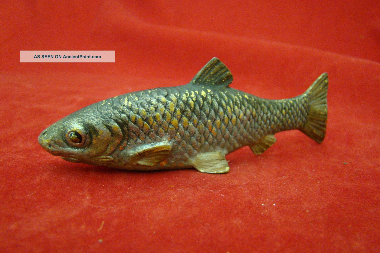 Awesome Antique Vienna/ Austrian Bronze Fish With Very Fine Details Metalware photo
