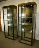 Mid Century Tall Free Standing Brass Show Cases Display Cases photo 1