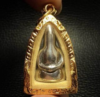 Discount $20 Lp Huan Buddha Leklai Silver Color Power Safty Life Thai Amulet 3 photo