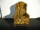 Vintage Early American Floral Print Wingback Yellow Accent Arm Chair Post-1950 photo 10