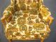 Vintage Early American Floral Print Wingback Yellow Accent Arm Chair Post-1950 photo 5