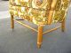 Vintage Early American Floral Print Wingback Yellow Accent Arm Chair Post-1950 photo 6