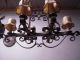 Cool Art Nouveau Museum Quality Hand Wrought Iron Art 6 - Light Chandelier Chandeliers, Fixtures, Sconces photo 11