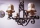 Cool Art Nouveau Museum Quality Hand Wrought Iron Art 6 - Light Chandelier Chandeliers, Fixtures, Sconces photo 1