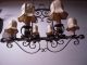 Cool Art Nouveau Museum Quality Hand Wrought Iron Art 6 - Light Chandelier Chandeliers, Fixtures, Sconces photo 3