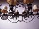 Cool Art Nouveau Museum Quality Hand Wrought Iron Art 6 - Light Chandelier Chandeliers, Fixtures, Sconces photo 4