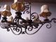 Cool Art Nouveau Museum Quality Hand Wrought Iron Art 6 - Light Chandelier Chandeliers, Fixtures, Sconces photo 7