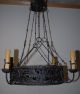 Rare Wrought Iron Art 4 - Light Castle Chandelier With Eagle Decor Chandeliers, Fixtures, Sconces photo 1