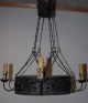 Rare Wrought Iron Art 4 - Light Castle Chandelier With Eagle Decor Chandeliers, Fixtures, Sconces photo 2