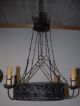 Rare Wrought Iron Art 4 - Light Castle Chandelier With Eagle Decor Chandeliers, Fixtures, Sconces photo 6
